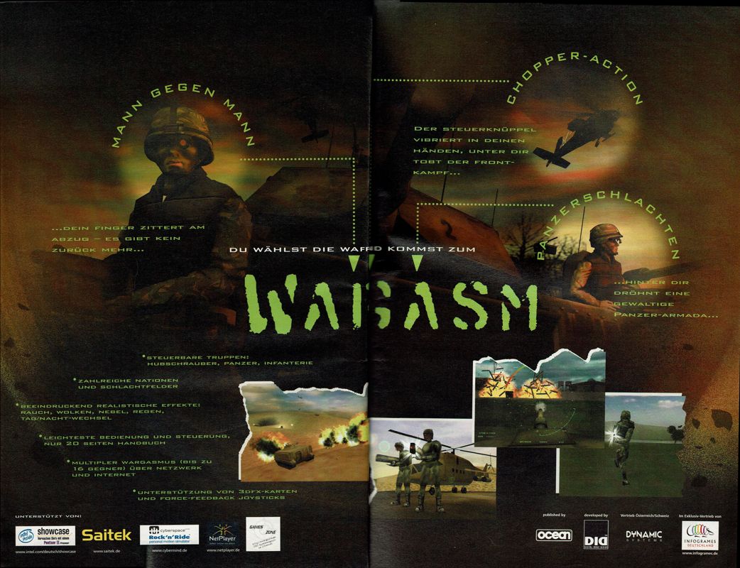 Wargasm Magazine Advertisement (Magazine Advertisements): PC Player (Germany), Issue 12/1998