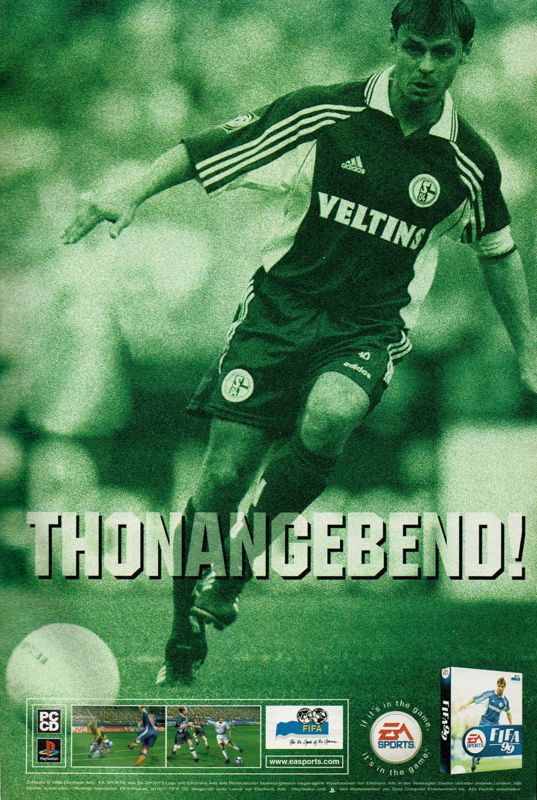 FIFA 99 Magazine Advertisement (Magazine Advertisements): PC Player (Germany), Issue 01/1999