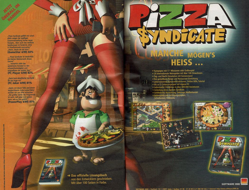 Fast Food Tycoon Magazine Advertisement (Magazine Advertisements): PC Player (Germany), Issue 05/1999