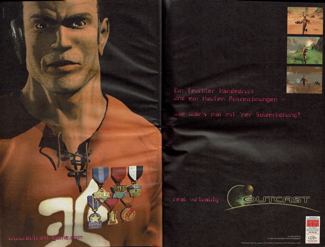 Outcast Magazine Advertisement (Magazine Advertisements): PC Player (Germany), Issue 09/1999