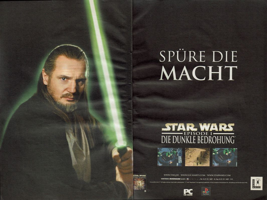 Star Wars: Episode I - The Phantom Menace Magazine Advertisement (Magazine Advertisements): PC Player (Germany), Issue 07/1999