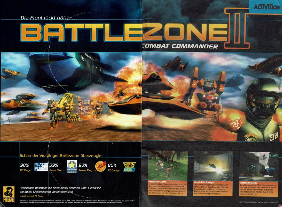 Battlezone II: Combat Commander Magazine Advertisement (Magazine Advertisements): PC Player (Germany), Issue 10/1999