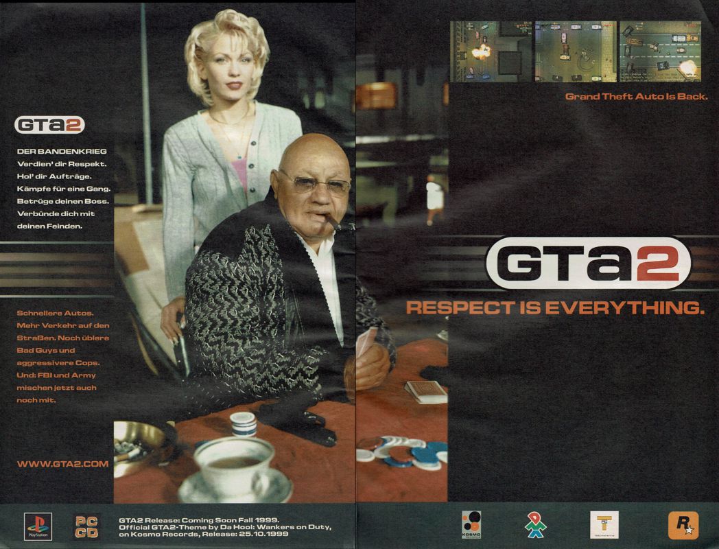 Grand Theft Auto 2 Magazine Advertisement (Magazine Advertisements): PC Player (Germany), Issue 10/1999