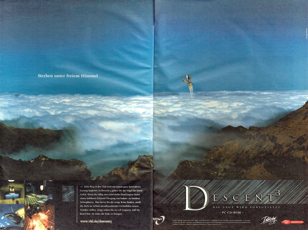 Descent³ Magazine Advertisement (Magazine Advertisements): PC Player (Germany), Issue 09/1999