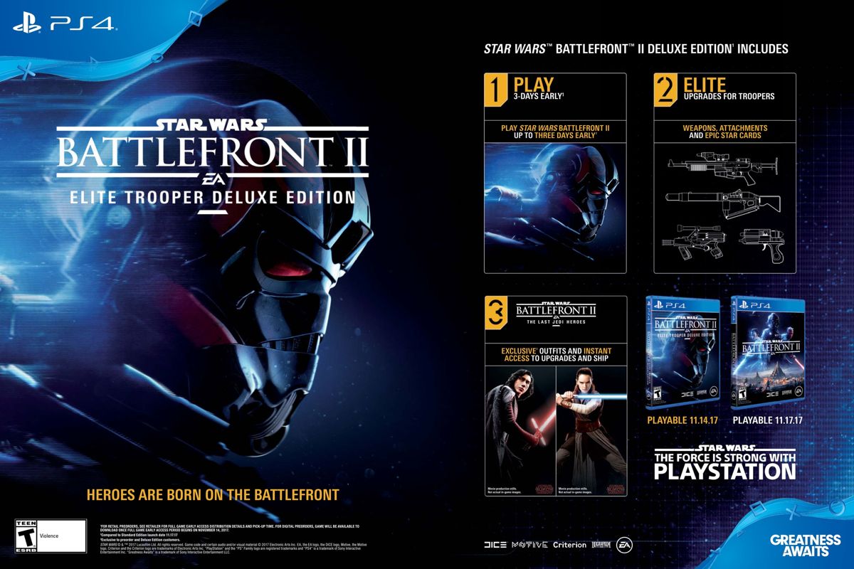 Star Wars: Battlefront II (Elite Trooper Deluxe Edition) Magazine Advertisement (Magazine Advertisements): Walmart GameCenter (US), Issue 53 (2017) Pages 10-11