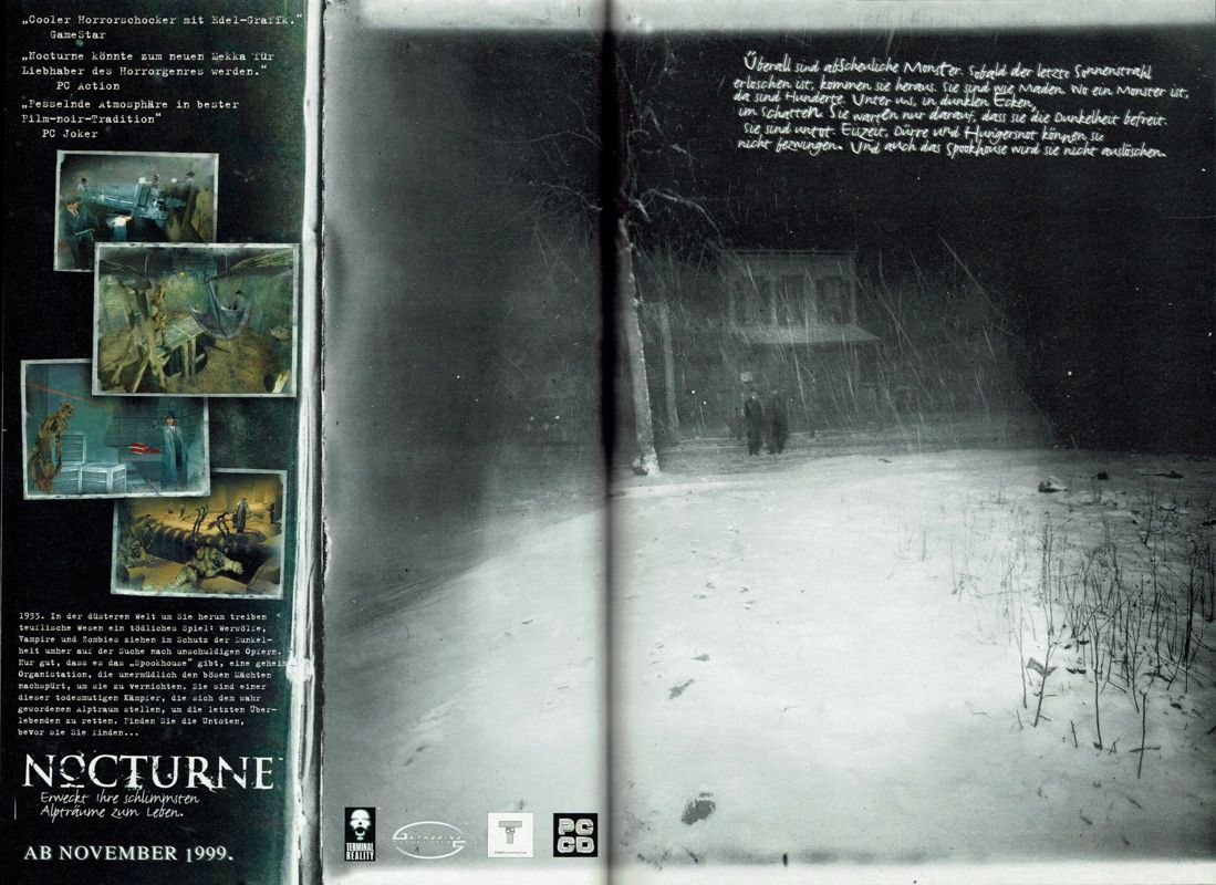 Nocturne Magazine Advertisement (Magazine Advertisements): PC Player (Germany), Issue 11/1999