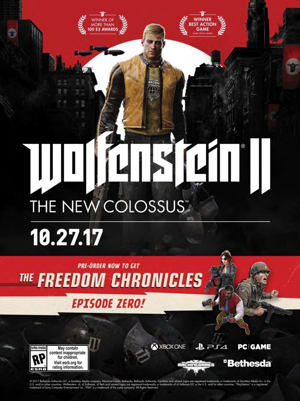 Wolfenstein II: The New Colossus Magazine Advertisement (Magazine Advertisements): Walmart GameCenter (US), Issue 52 (2017) Page 11