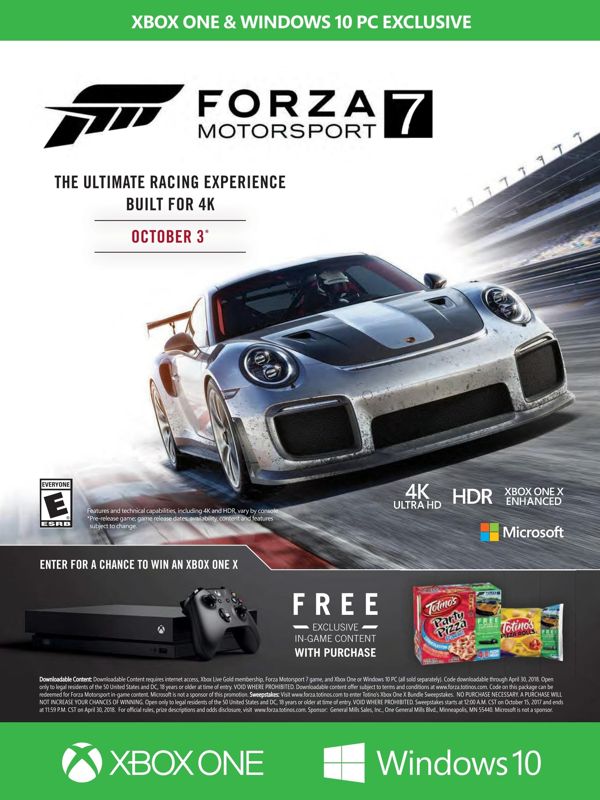 Forza Motorsport 7 Magazine Advertisement (Magazine Advertisements): Walmart GameCenter (US), Issue 52 (2017) Page 27