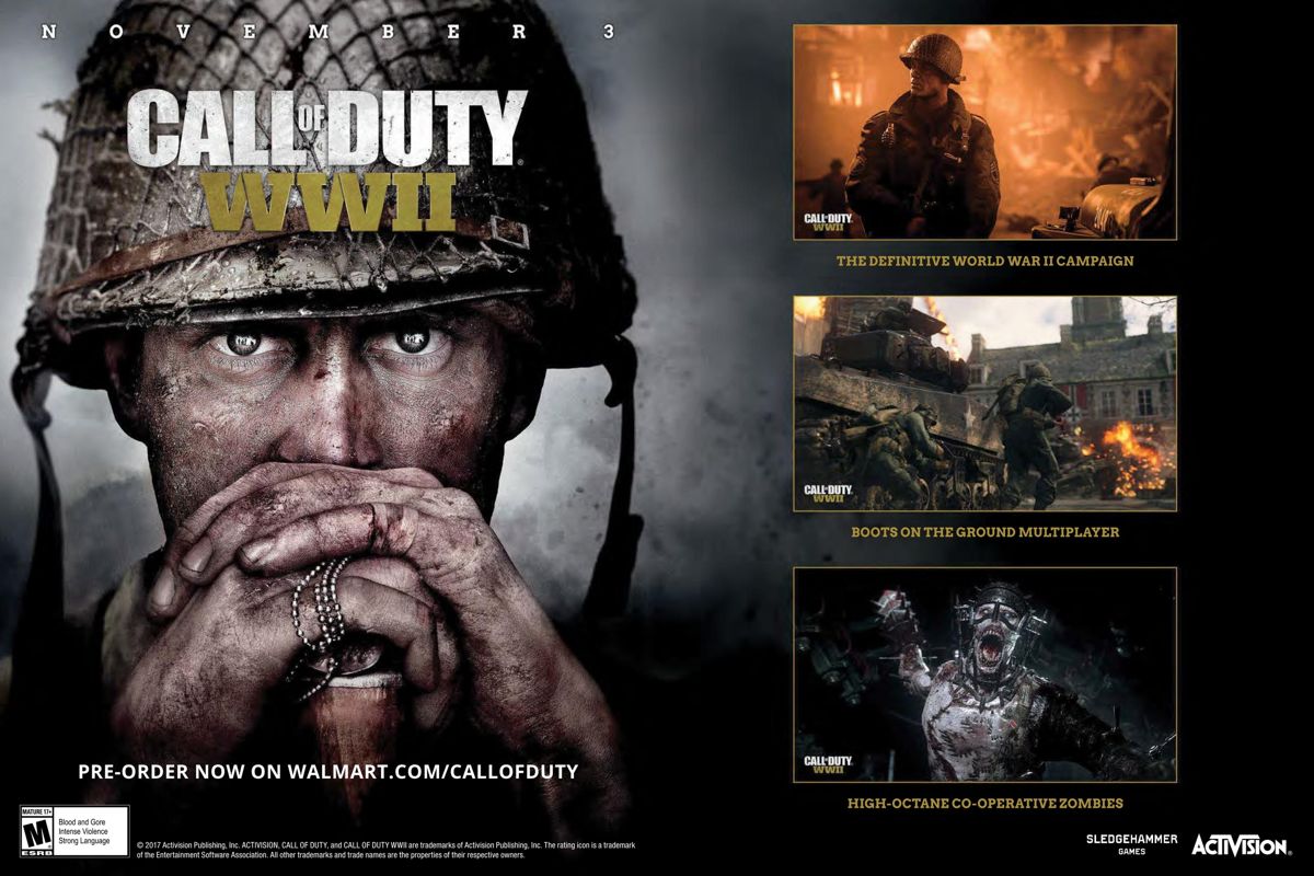 Call of Duty: WWII Magazine Advertisement (Magazine Advertisements): Walmart GameCenter (US), Issue 52 (2017) Pages 28-29