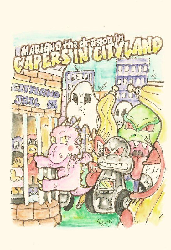 Mariano the Dragon: Capers in Cityland Concept Art (Verkami crowdfunding page): watercolor art