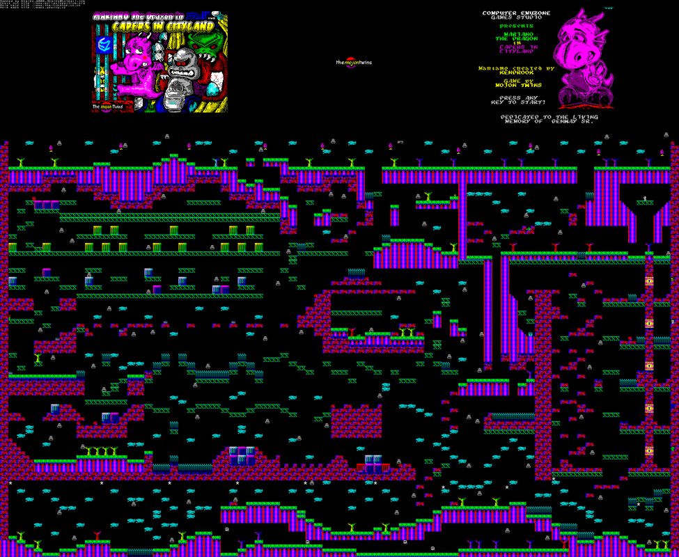 Mariano the Dragon: Capers in Cityland Other (The Mojon Twins product page (ZX Spectrum version)): map by Skarpo