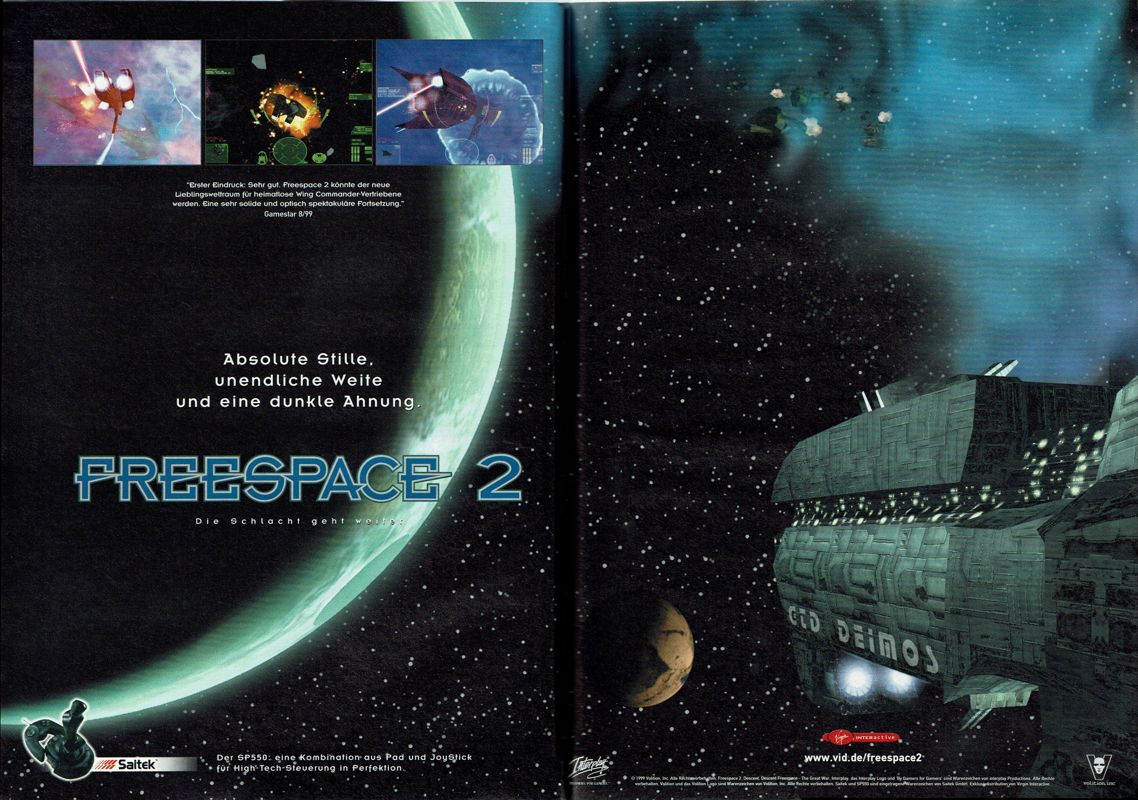Freespace 2 Magazine Advertisement (Magazine Advertisements): PC Player (Germany), Issue 12/1999