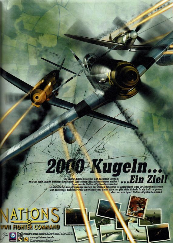 Nations: WWII Fighter Command Magazine Advertisement (Magazine Advertisements): PC Player (Germany), Issue 12/1999