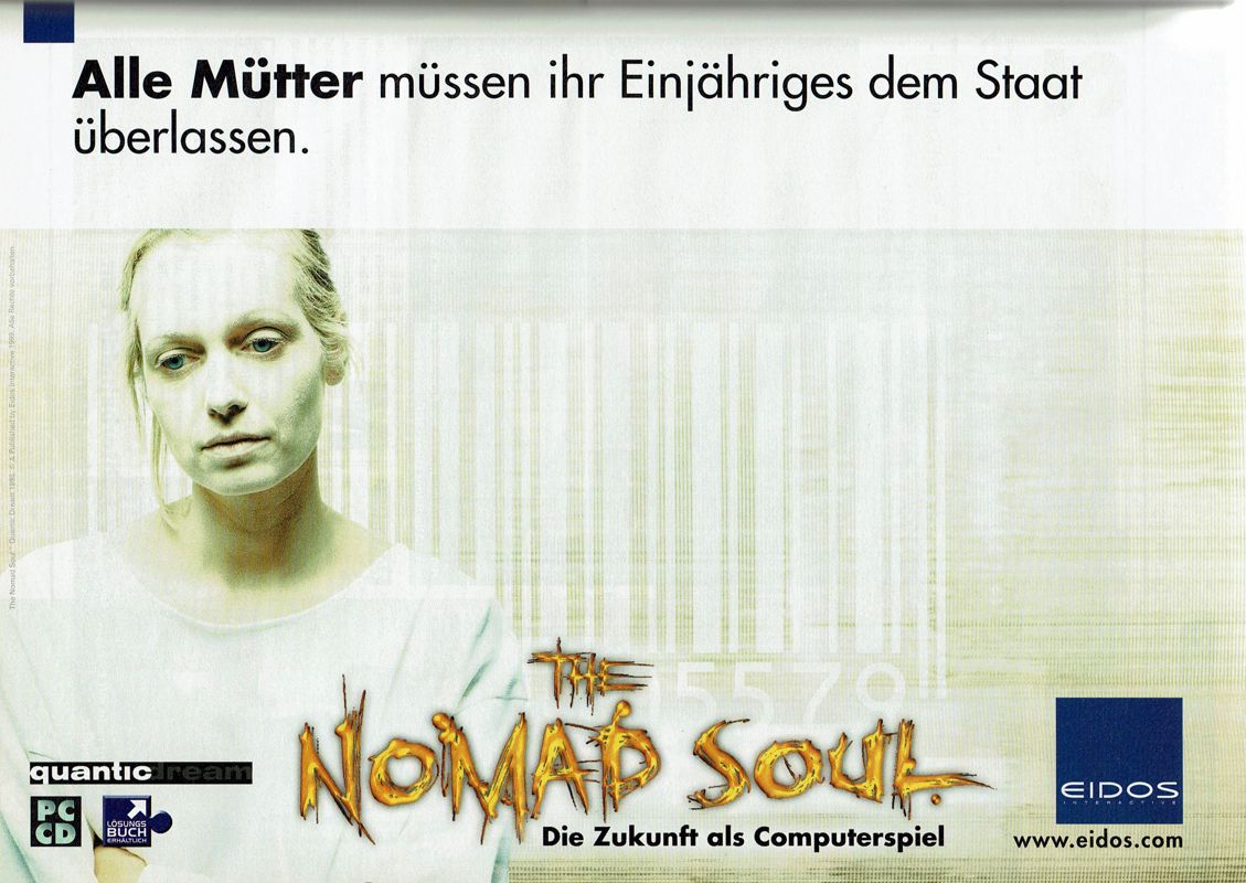 Omikron: The Nomad Soul Magazine Advertisement (Magazine Advertisements): PC Player (Germany), Issue 12/1999