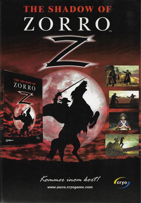 The Shadow of Zorro Magazine Advertisement (Magazine Advertisements): PC Gamer (Sweden), Issue 58 (October 2001)