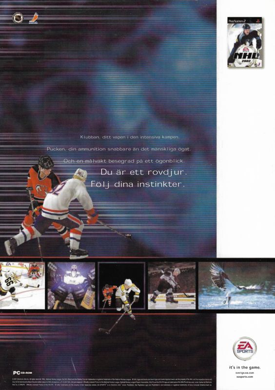 NHL 2002 Magazine Advertisement (Magazine Advertisements): PC Gamer (Sweden), Issue 58 (October 2001)