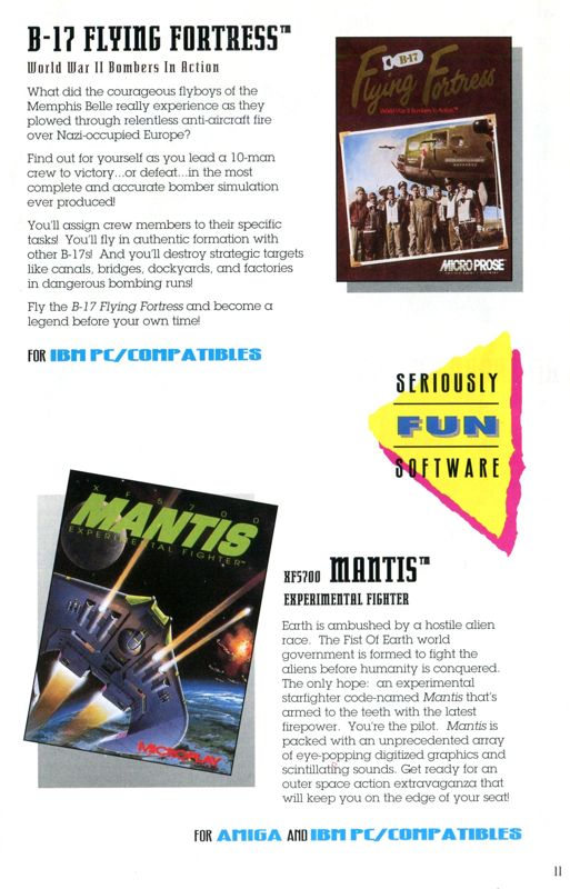 B-17 Flying Fortress Other (Catalogue Advertisements): "MicroProse Entertainment Software" (1992)