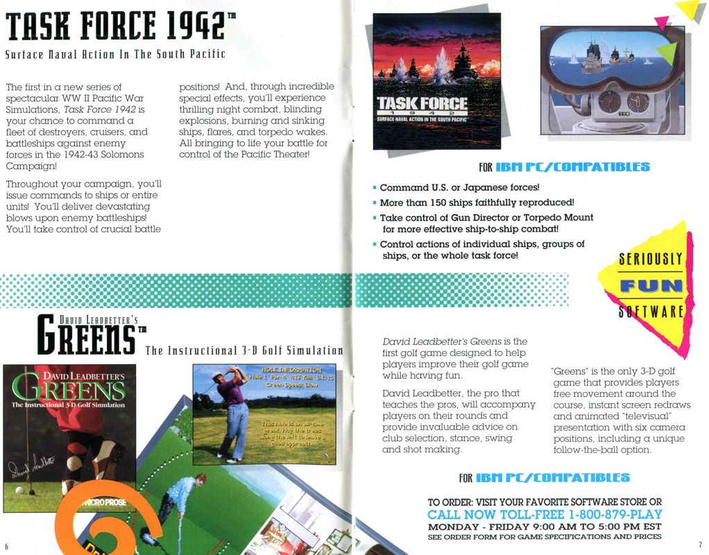 Task Force 1942 Catalogue (Catalogue Advertisements): MicroProse Entertainment Software (1992)