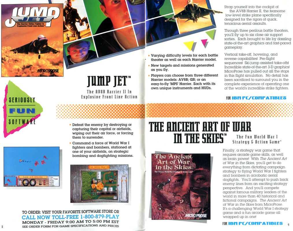 The Ancient Art of War in the Skies Catalogue (Catalogue Advertisements): MicroProse Entertainment Software (1992)