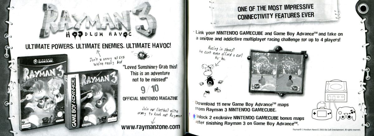 Rayman 3 Manual Advertisement (Game Manual Advertisements): Tom Clancy's Splinter Cell GBA (EU) release