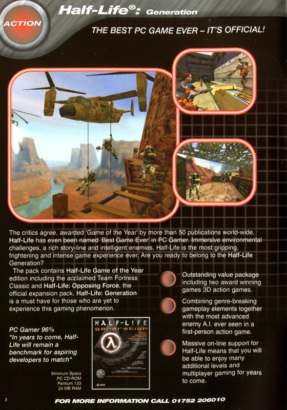 Half-Life: Adrenaline Pack Catalogue (Catalogue Advertisements): Sierra Catalogue 2000-2001 (S0020445)