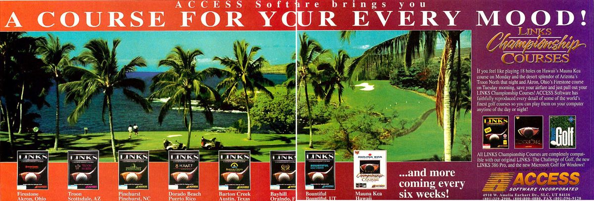 Links: Championship Course - Troon North Magazine Advertisement (Magazine Advertisements): Computer Gaming World (US), Number 107 (June 1993)