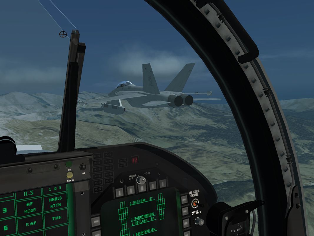 Ace Combat 5: The Unsung War Screenshot (Namco Marketing Assets CD-ROM): EA-18G_cockpit_2