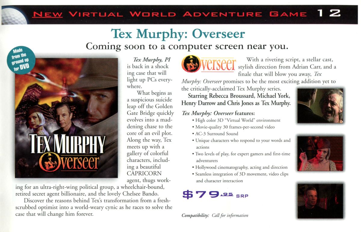 Tex Murphy: Overseer Catalogue (Catalogue Advertisements): Access Software 1997, Fall Catalog