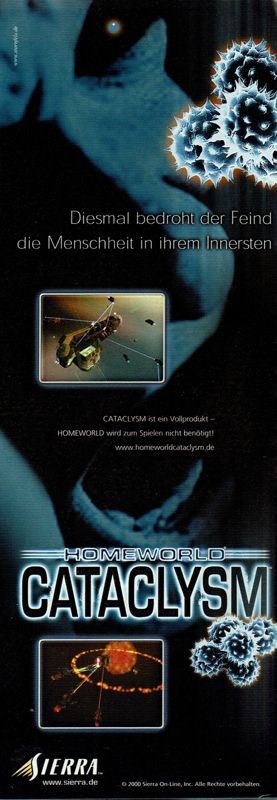 Homeworld: Cataclysm Magazine Advertisement (Magazine Advertisements): PC Player (Germany), Issue 10/2000