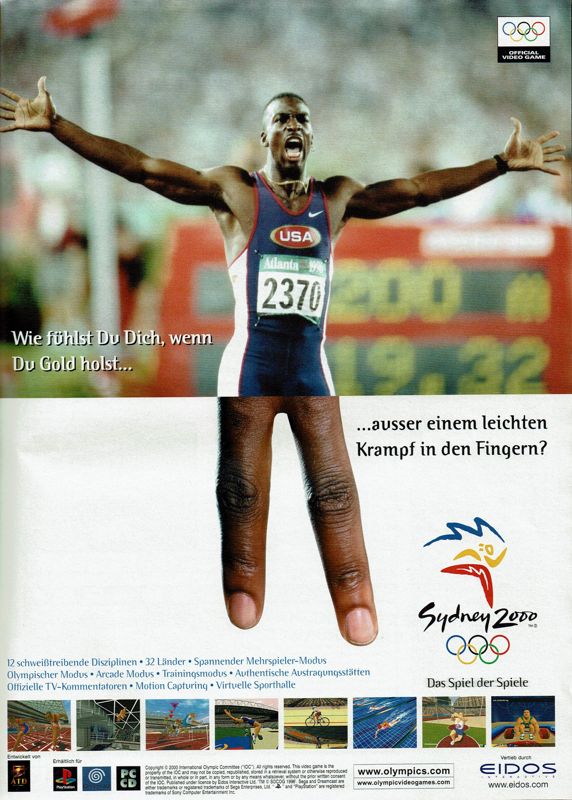 Sydney 2000 Magazine Advertisement (Magazine Advertisements): PC Player (Germany), Issue 10/2000