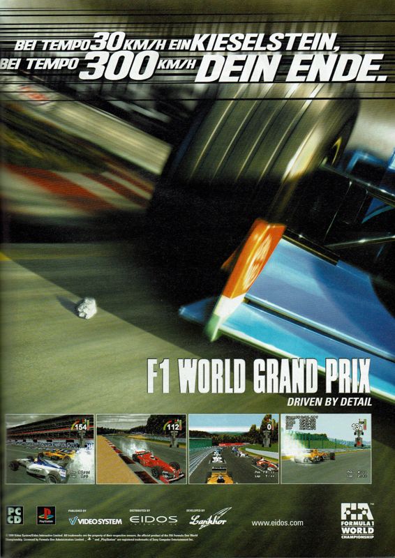 F1 World Grand Prix Magazine Advertisement (Magazine Advertisements): PC Player (Germany), Issue 06/2000