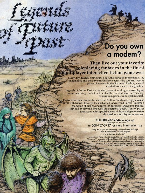 Legends of Future Past Magazine Advertisement (Magazine Advertisements): Computer Gaming World (US), Number 96 (July 1992)