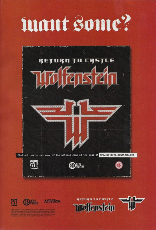 Return to Castle Wolfenstein Magazine Advertisement (Magazine Advertisements): PC Gamer (Sweden), Issue 60 (December 2001)