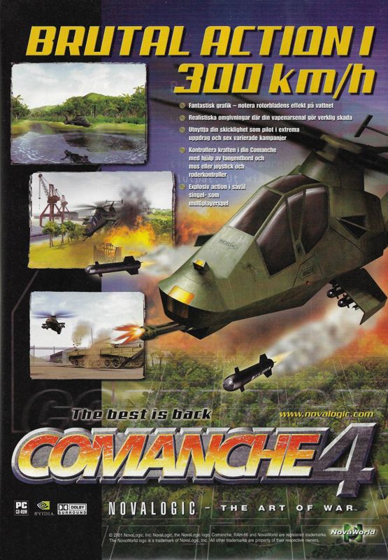 Comanche 4 Magazine Advertisement (Magazine Advertisements): PC Gamer (Sweden), Issue 60 (December 2001)
