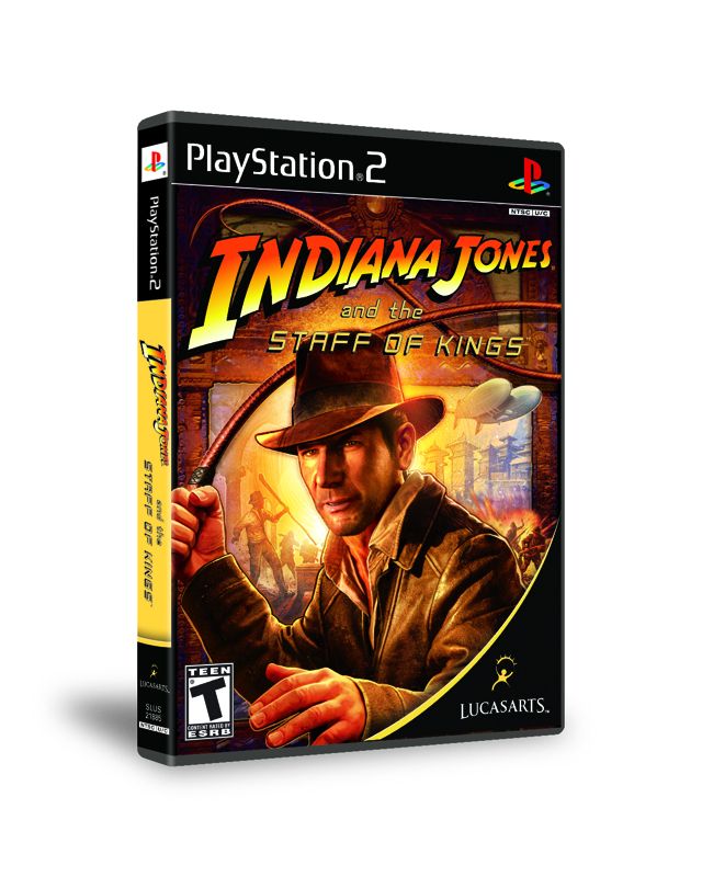 Indiana Jones and the Staff of Kings Other (LucasArts website): PS2 3D side box art