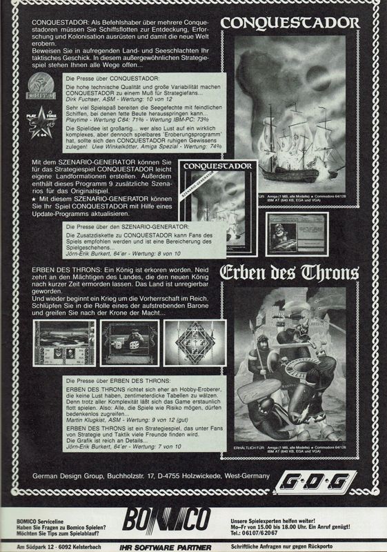 Spoils of War Magazine Advertisement (Magazine Advertisements): Amiga Joker (Germany), Issue 12/1992