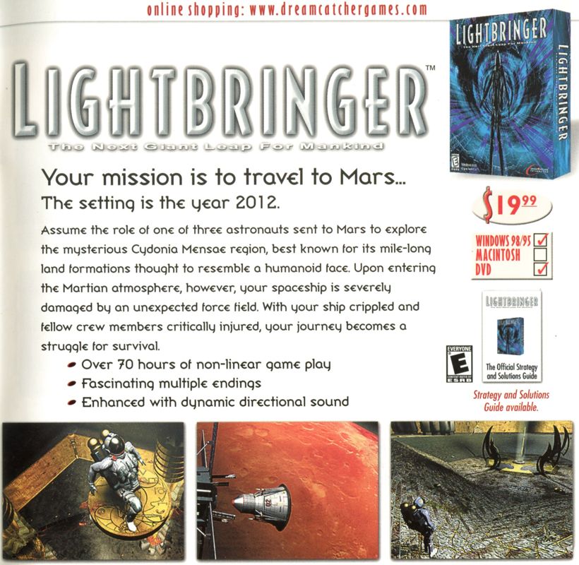 Cydonia: Mars - The First Manned Mission Catalogue (Catalogue Advertisements): Dreamcatcher Catalog 2001