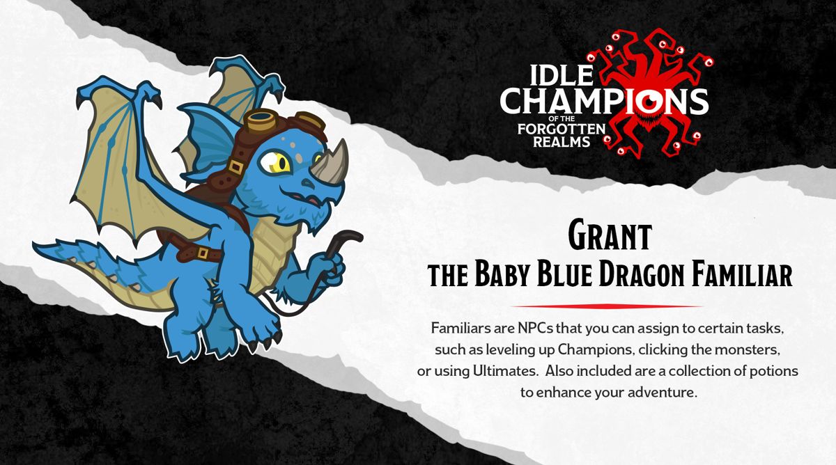Idle Champions of the Forgotten Realms: Grant the Baby Blue Dragon Familiar Pack Screenshot (Steam)