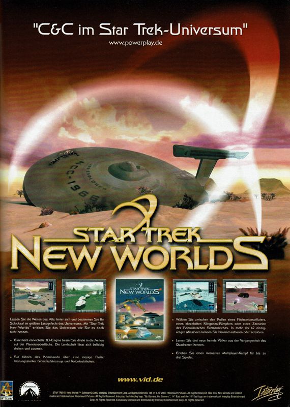Star Trek: New Worlds Magazine Advertisement (Magazine Advertisements): PC Player (Germany), Issue 11/2000