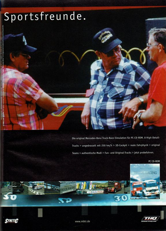Mercedes-Benz Truck Racing Magazine Advertisement (Magazine Advertisements): PC Player (Germany), Issue 12/2000