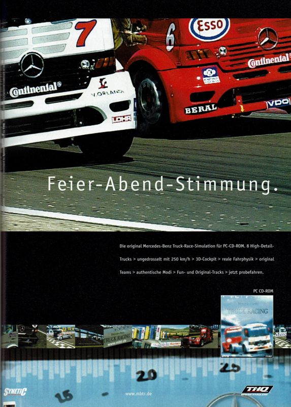Mercedes-Benz Truck Racing Magazine Advertisement (Magazine Advertisements): PC Player (Germany), Issue 01/2001