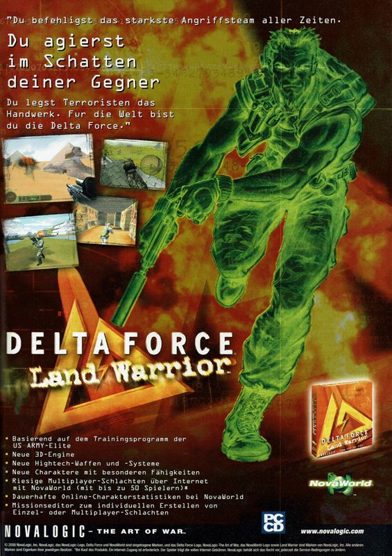 Delta Force: Land Warrior Magazine Advertisement (Magazine Advertisements): PC Player (Germany), Issue 01/2001