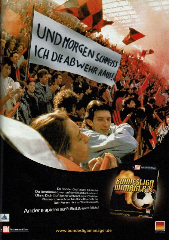Bundesliga Manager X Magazine Advertisement (Magazine Advertisements): PC Player (Germany), Issue 06/2001