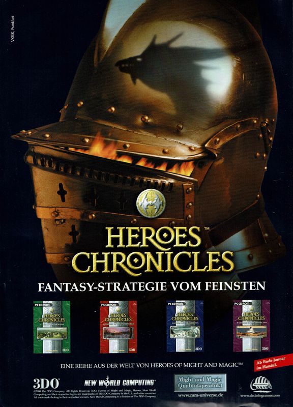 Heroes Chronicles: Clash of the Dragons Magazine Advertisement (Magazine Advertisements): PC Player (Germany), Issue 03/2001