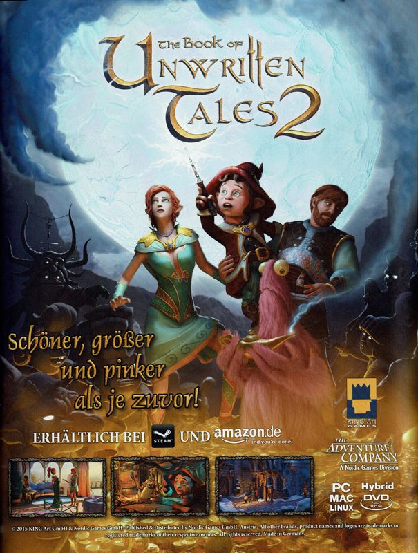 The Book of Unwritten Tales 2 Magazine Advertisement (Magazine Advertisements): Retro Gamer (Germany), Issue 03/2015