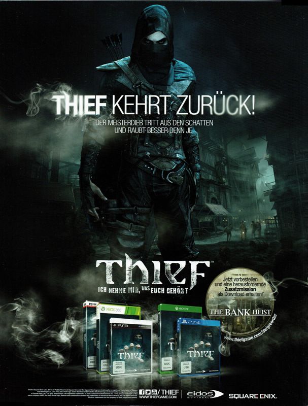 Thief Magazine Advertisement (Magazine Advertisements): Retro Gamer (Germany), Issue 01/2014