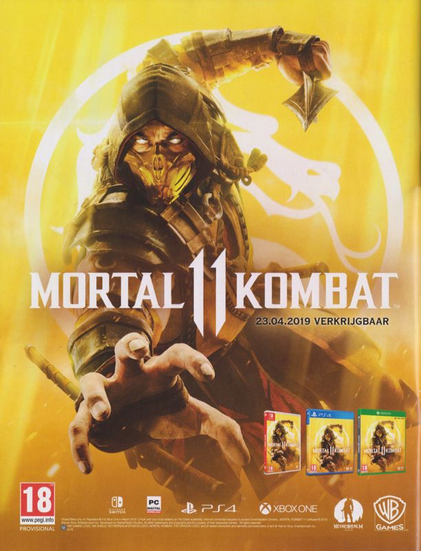 Mortal Kombat 11 Magazine Advertisement (Magazine Advertisements): Power Unlimited #304, May 2019, back cover (The Netherlands)
