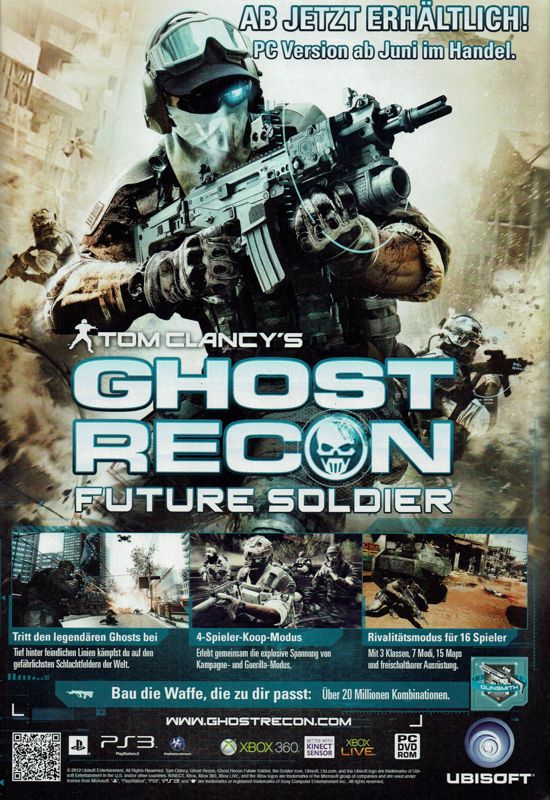 Tom Clancy's Ghost Recon: Future Soldier Magazine Advertisement (Magazine Advertisements): GameStar (Germany), Issue 07/2012