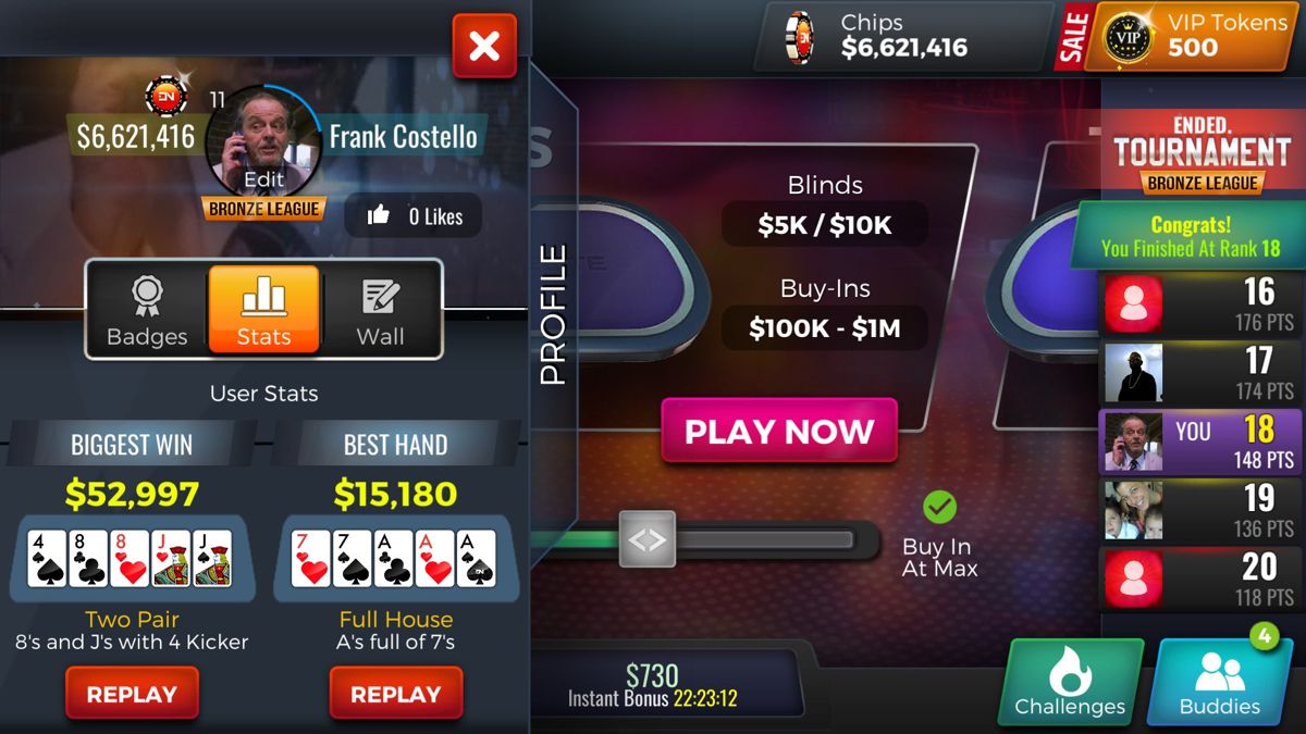 Downtown Casino Poker Leagues: Texas Hold'em Poker Tournaments Screenshot (Steam)