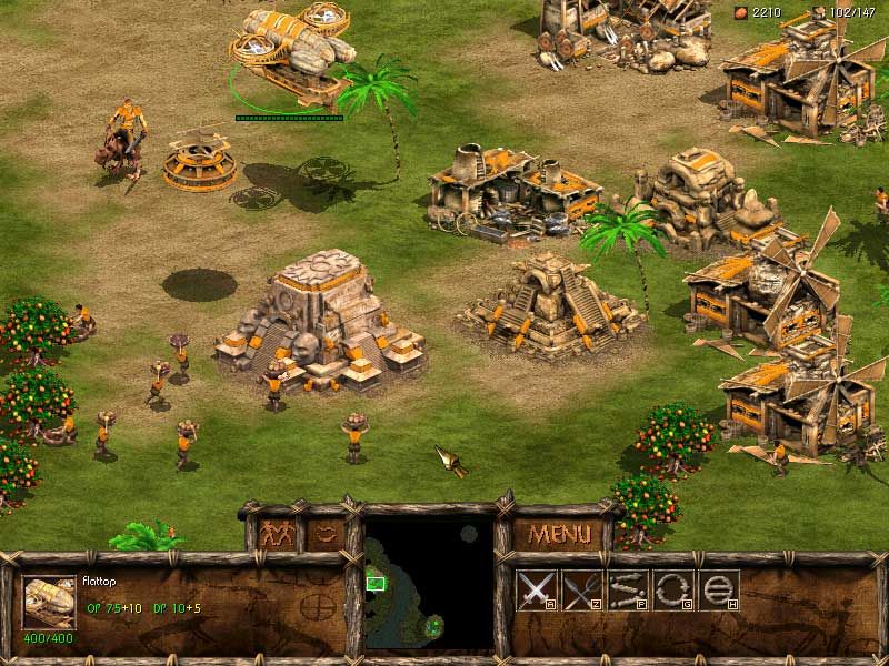 Primitive Wars Screenshot (Official site - screenshots (2003)): A calm Primitive camp before the storm...